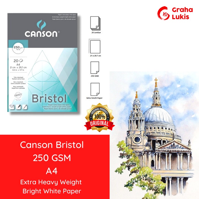 

Terlaris Buku Gambar Canson Bristol Pad A4 250 Gsm