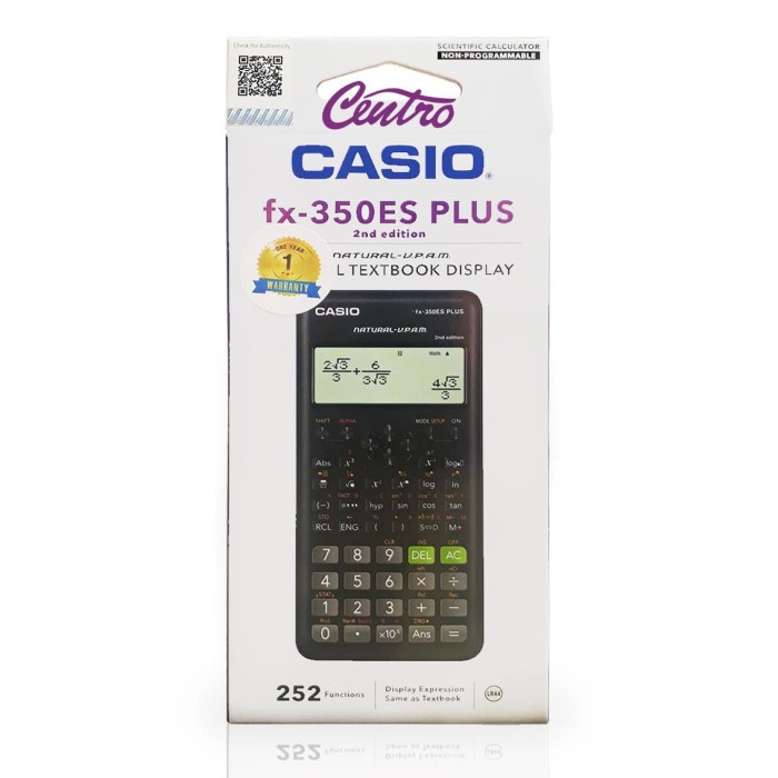 

Terlaris Casio Scientific Calculator Fx-350Es Plus / Kalkulator Saintifik