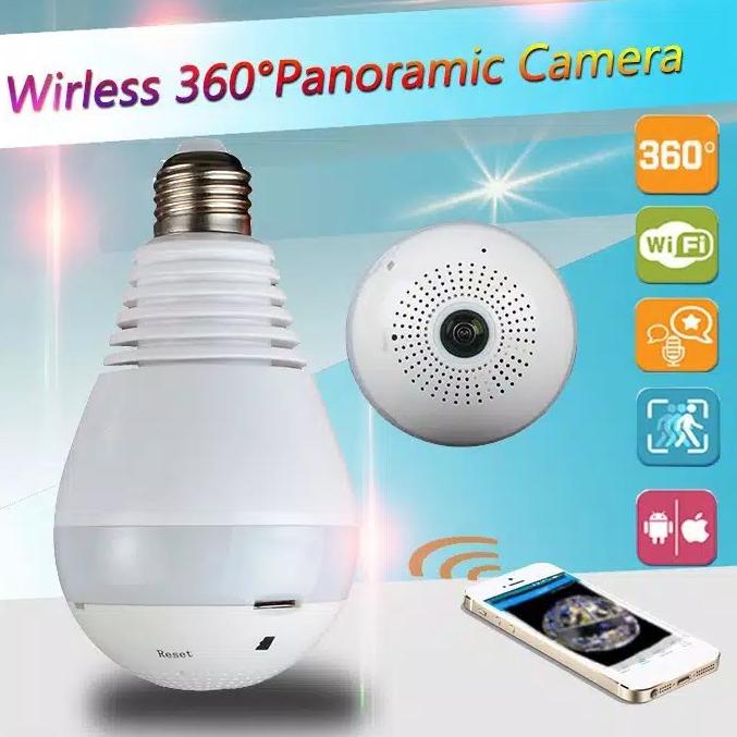 Terbaru Kamera Cctv Ip Camera V380 Bohlam Lampu 360 View Wifi Wireless / Cctv Bola Lampu Cctv Wifi I