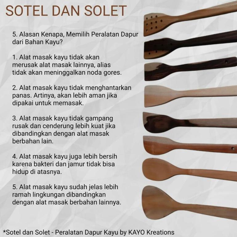 Solet Kayu Mahoni Size 30Cm X 5Cm - Peralatan Dapur Kayu