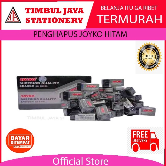 

Serba murah Joyko Stip / Penghapus / Eraser / Hapusan Joyko Kecil Hitam B40BL isi 40pcs 08W