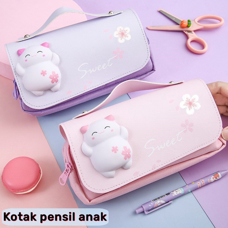 

Best seller Tempat pensil squishy cute Tas pensil multifungsi dekompresi Kotak pensil lucu besar unik Pencil case 3D cute waterproof Untuk sekolah kantor pelajar Large capacity pencil bag Kotak pensil anak Handle design 79L