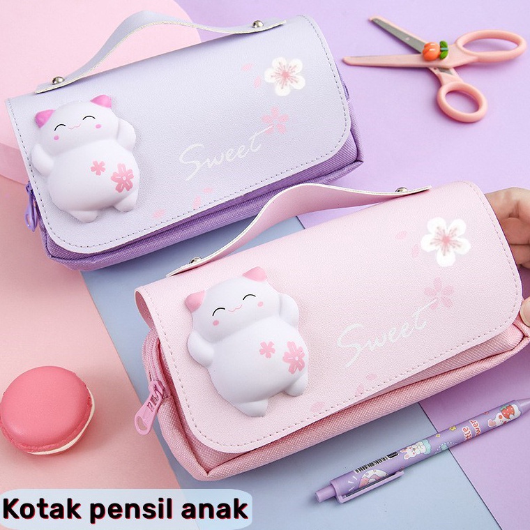

Special Edition Tempat pensil squishy cute Tas pensil multifungsi dekompresi Kotak pensil lucu besar unik Pencil case 3D cute waterproof Untuk sekolah kantor pelajar Large capacity pencil bag Kotak pensil anak Handle design JV0