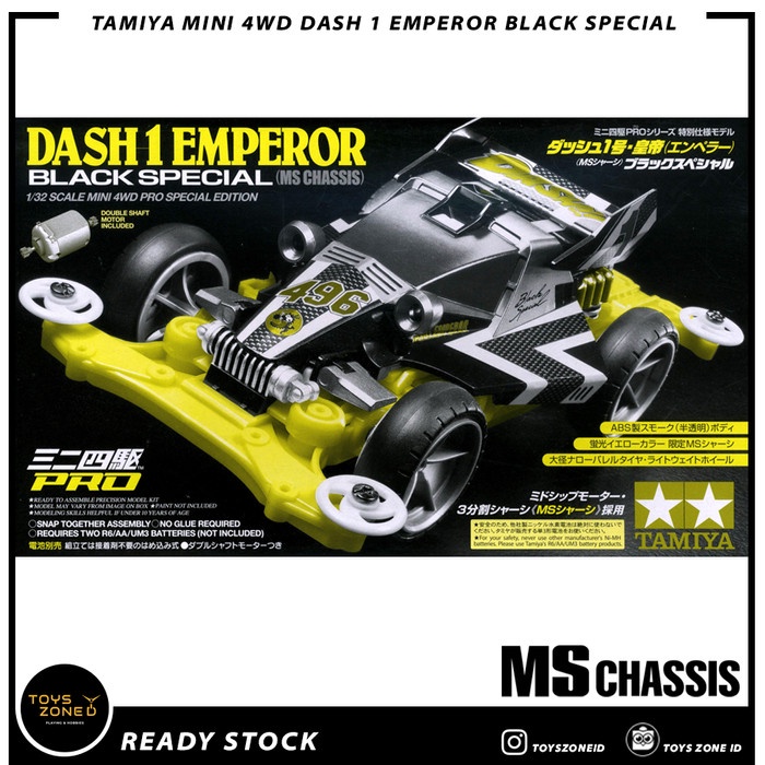 DISKON SPESIAL TAMIYA 95296 DASH 1 EMPEROR BLACK SPECIAL ORIGINAL (MS CHASSIS) TERBARU