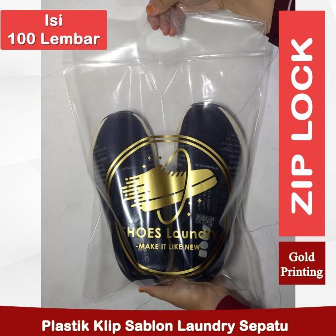 Plastik Sepatu Laundry Klip Zip Lock