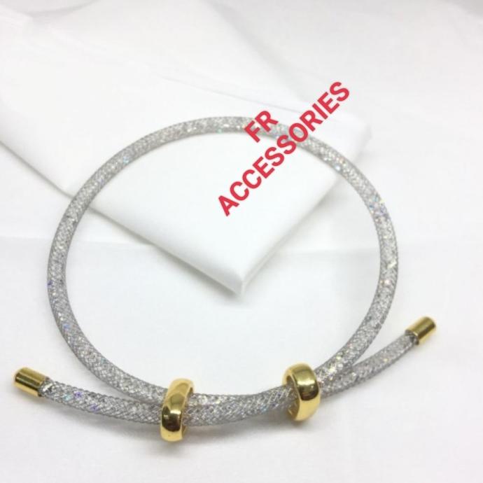 (1 Pcs) Gelang Tali Kawat Gliter ,Gelang Kristal Untuk Liontin .