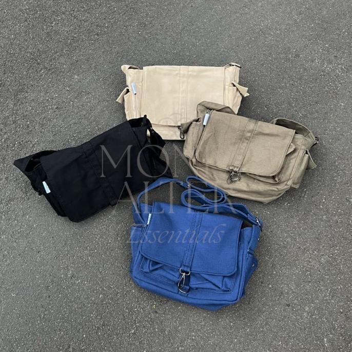 MEGAN MILITARY BAG - Y2K Bag / Messenger Canvas Bag