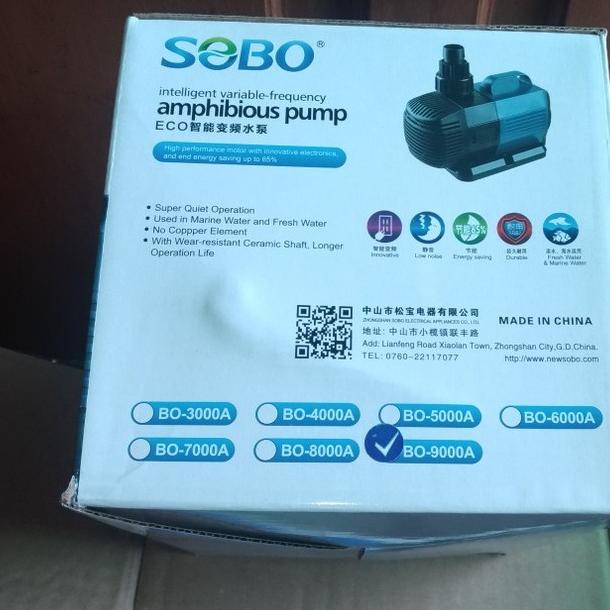 Aquarium Kolam Ikan Pompa Celup Water Pump Sobo Bo 9000 A Ori