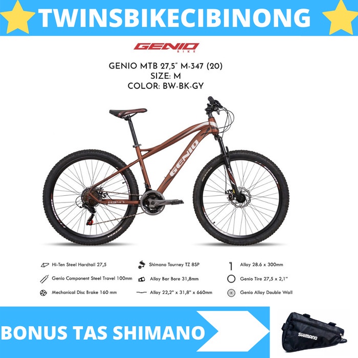 Terlaris Sepeda Mtb 27,5 Genio M 347 Disc Brake 3 X 8 Speed