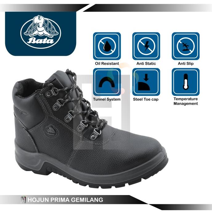 Ready COD  Safety Shoes / Sepatu safety kulit Bata Darwin Hitam/Coklat