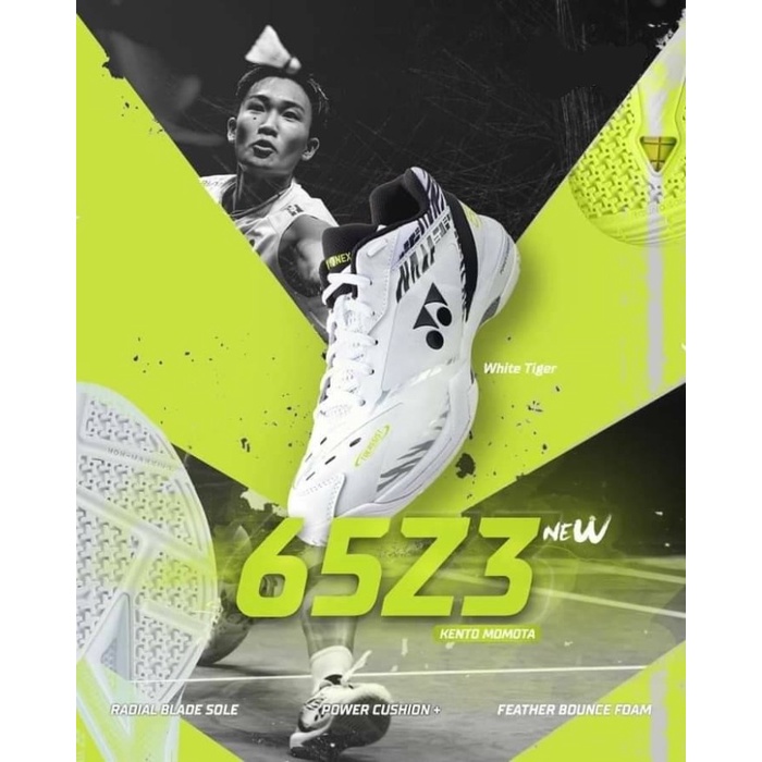 Terlaris Sepatu Yonex Shb65Z3Km Shb 65Z3 65 Z3 White Tiger Kento Momota Origina