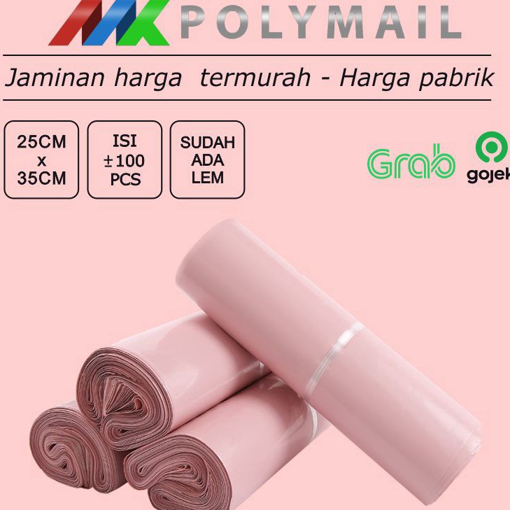 

Super Murah POLYMAILER ±100PCS 25x35CM BABY PINK PREMIUM GLOSSY PLASTIK POLYMAILER PINK