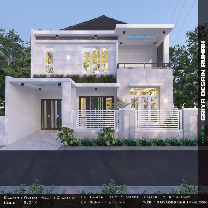 PROMO DESAIN RUMAH MEWAH 2 LANTAI UKURAN 10X15 METER HOOK 4 KAMAR TIDUR TERLARIS