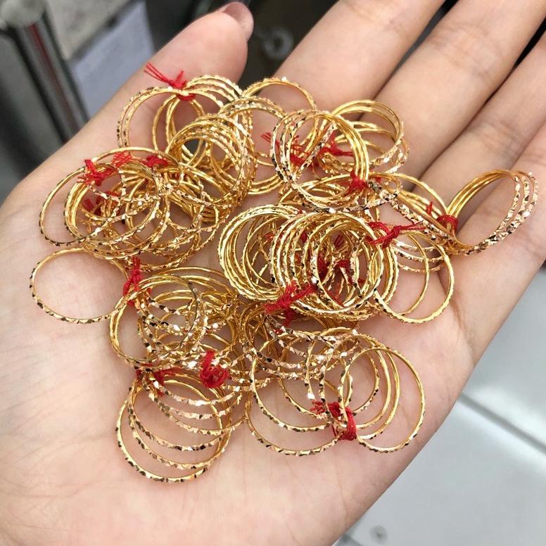 Terlaris Cincin Korea Keroncong Per Biji 0.35-0.4Gr Kadar 375 Ukuran 7-23 Erp