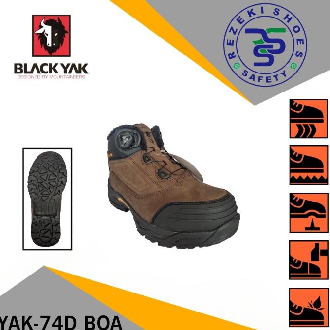 Sepatu Safety Black Yak 74D Boa - Sepatu Sport Black Yak 74D Boa Pearl.Light