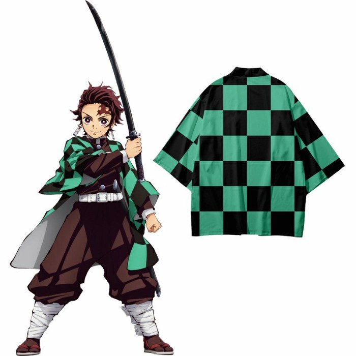 Best Seller Kimono Haori Happi Cosplay Haori Tanjiro Kimetsu Yaiba Demon Slayer