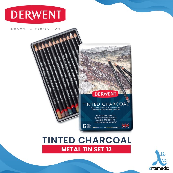 

Terlaris Pensil Arang Derwent Tinted Charcoal Pencil Color 12 Metal Tin Set