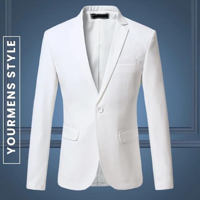 BLAZER KOREA PRIA SLIMFIT TOMMY FULL WHITE HIGH TWIST ORIGINAL NIKAYU