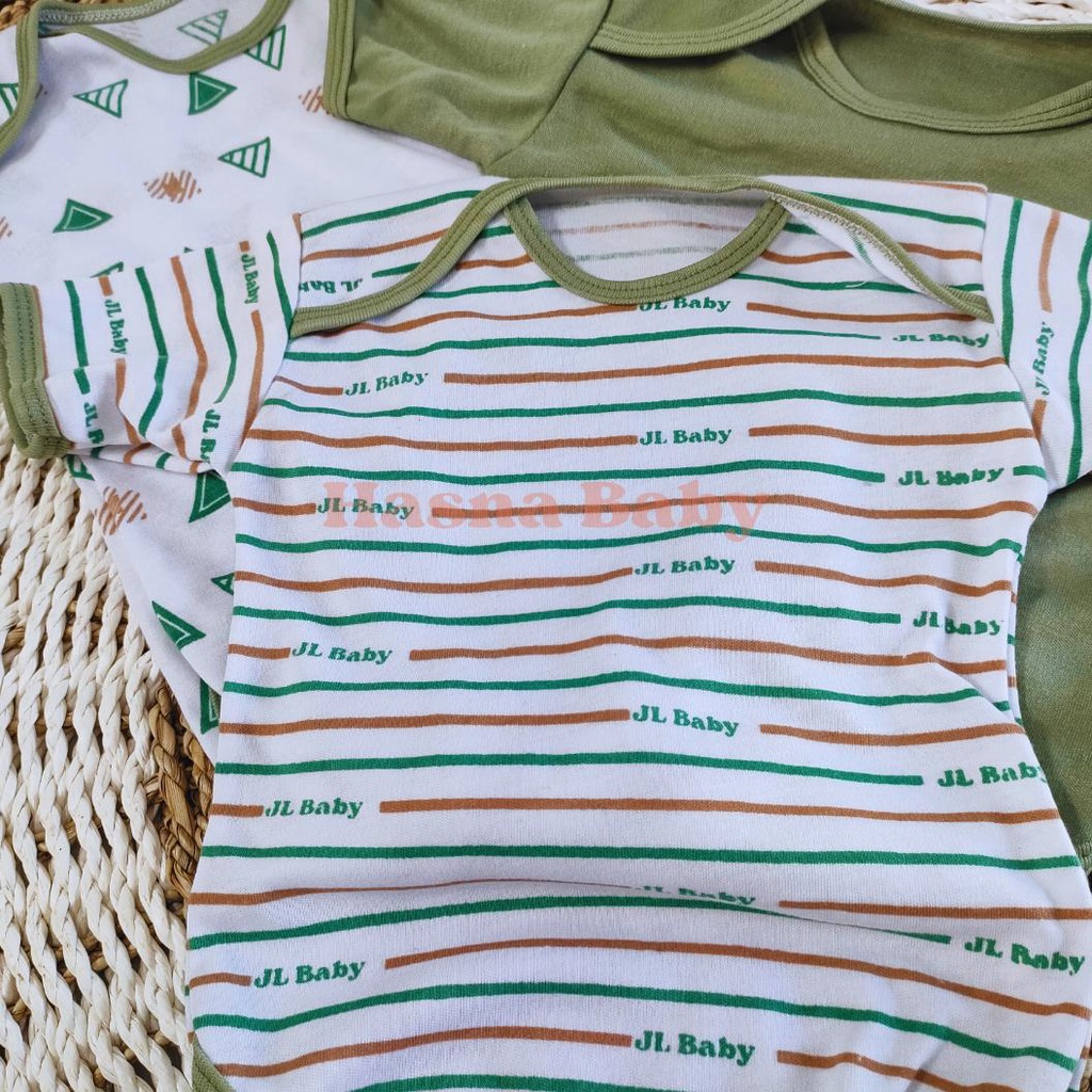 3 Pcs Jumper Bayi Baru Lahir/ Paket Jumpsuit Bayi / Paket Lahiran 3 Pcs Jumper Baby Gift Set Baby Newborn Seri Hijau Sage- Juragan Lebak
