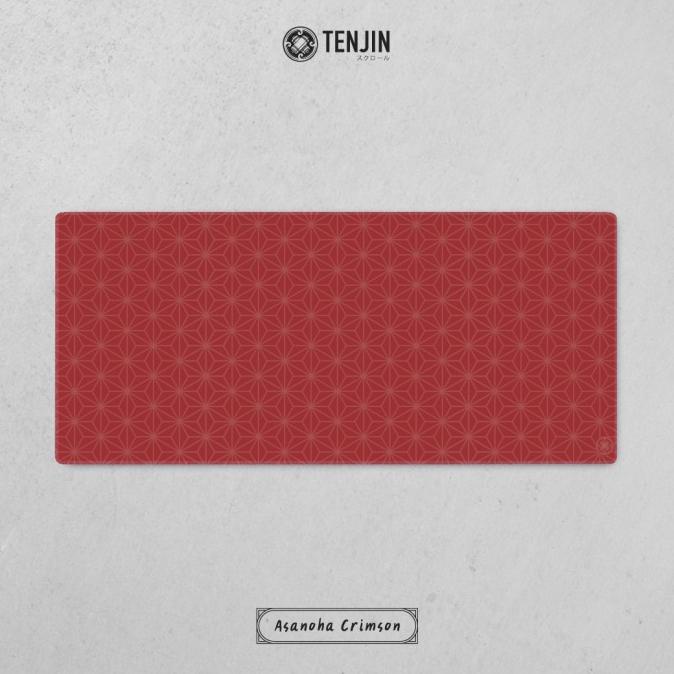 Tenjin Scrollworks - ASANOHA Crimson Deskmat