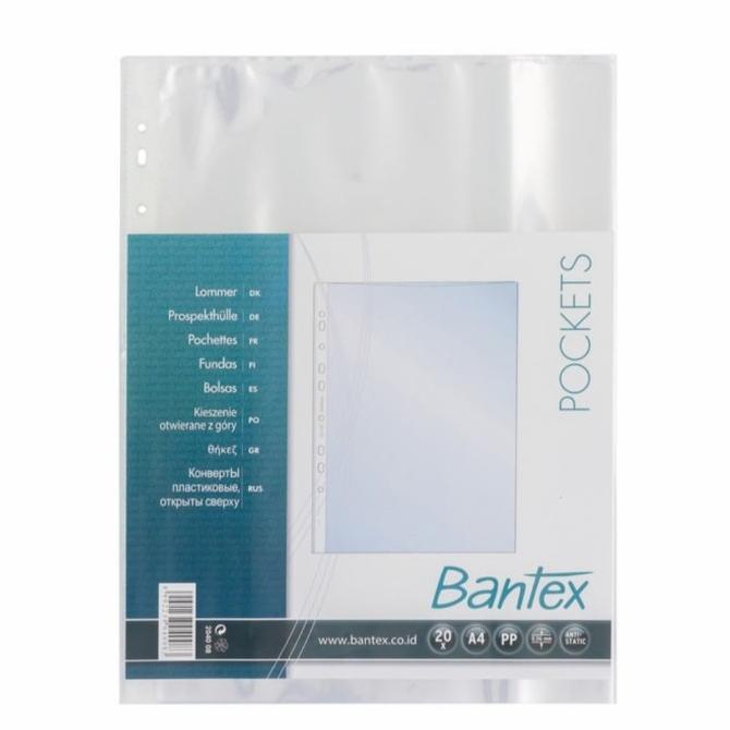 

Clear Pocket Sheet Protector A4 Bantex 8040 Bening Plastik Ordner