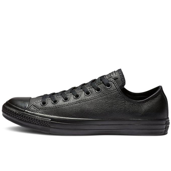 Grade Original Sepatu Converse All Star High Leather Kulit Full Hitam - 36, Low (rendah)