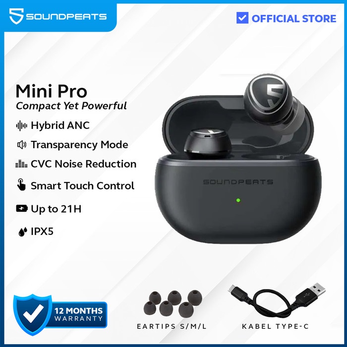 SoundPEATS Mini Pro True Wireless Earbuds - Black
