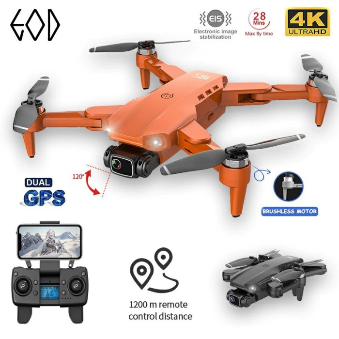 L900 PRO GPS DRONE 4K DUAL HD CAMERA RC DISTANCE 1200M WITH BACKPACK ORIGINAL