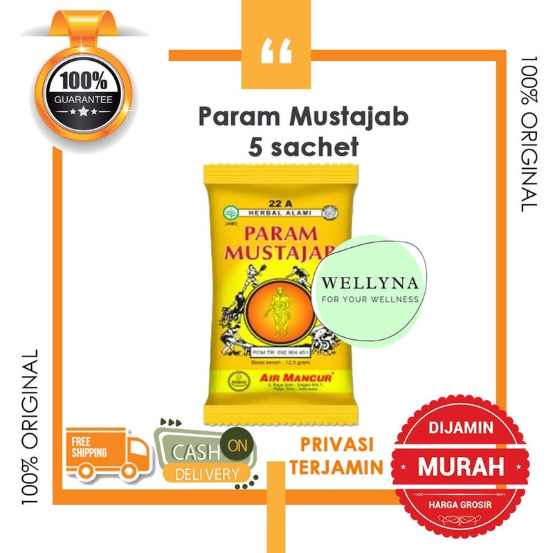 Jamu Air Mancur Parem Beras Kencur / Param Mustajab Balur isi 5 bungkus