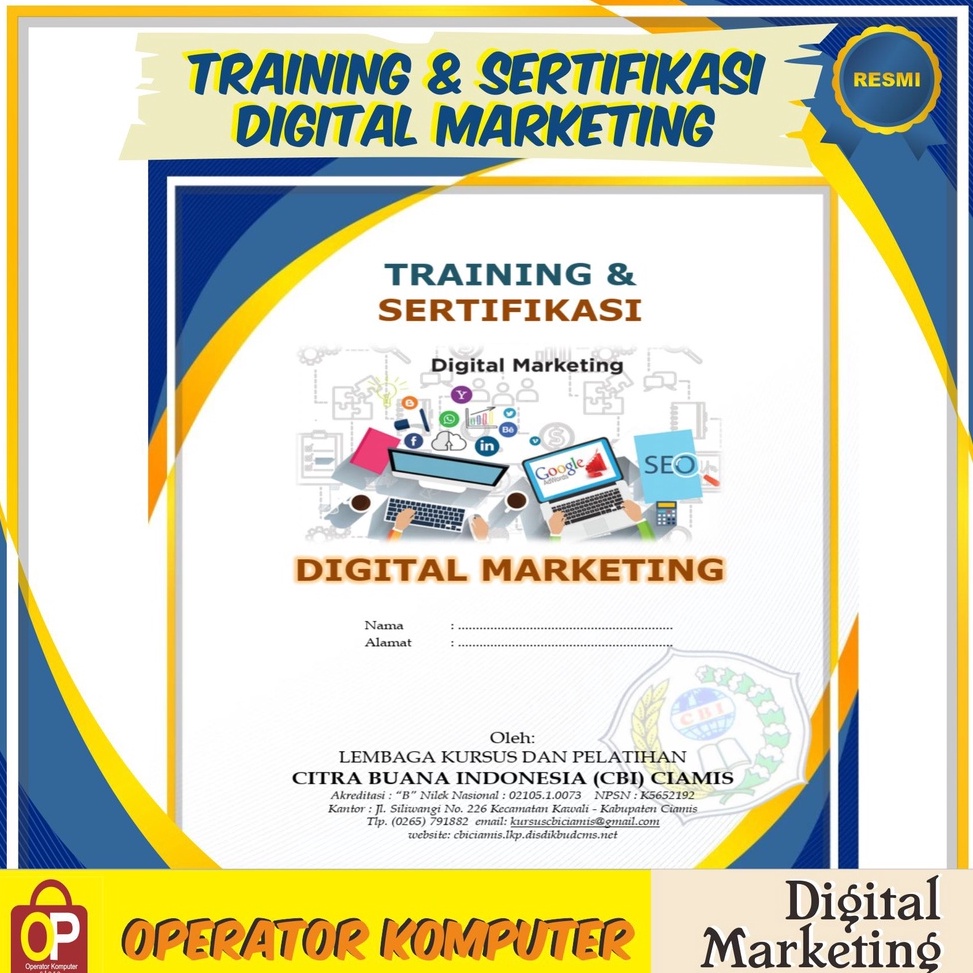 

Produk Premium.. Sertifikasi dan Training DIGITAL MARKETING ONLINE DCL