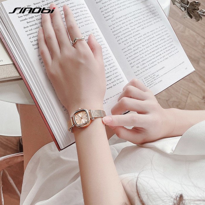 HOT SALE SINOBI 9852 JAM TANGAN WANITA ANALOG STAINLESS KOREAN DESIGN ORIGINAL TERLARIS