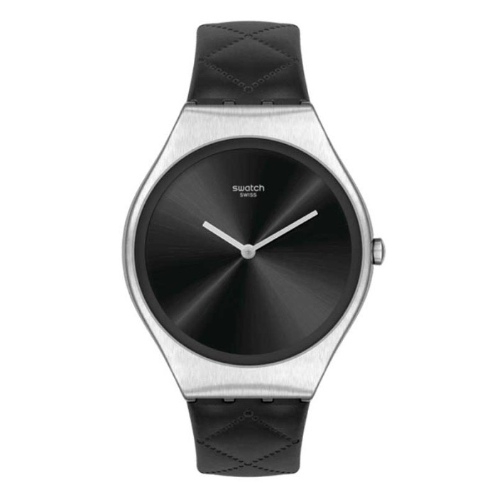 FLASH SALE JAM SWATCH ORIGINAL SYXS136 SYXS 136 JAM WANITA NG BLACK QUILTED TERMURAH