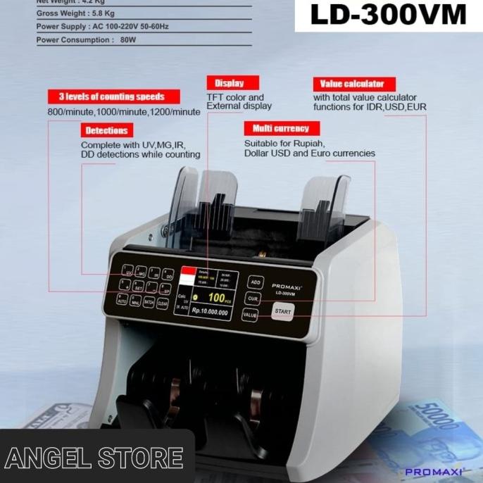 Mesin Hitung Penghitung Uang PROMAXI LD 300VM Money Counter LD 300 VM