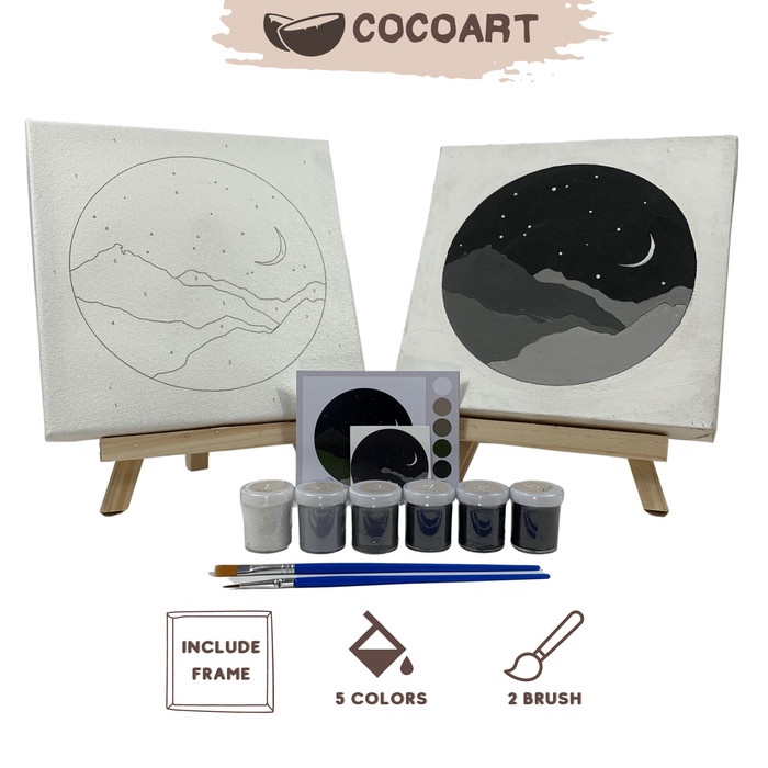 

Bestseller Cocoart.Id - Paint By Number Kit ( Crescent Moon ) I Kanvas 20 X 20 Cm