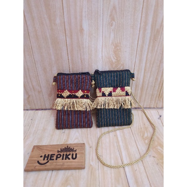 Hepiku Tas Hp Tapis Rumbai Kain tenun
