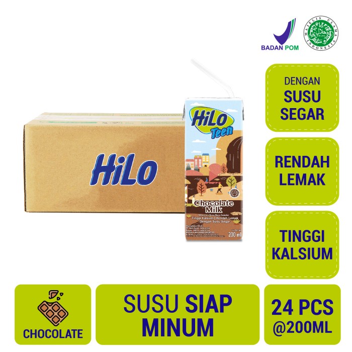 

HiLo Teen Chocolate 200ml (24 Pack) -Susu Tinggi Kalsium