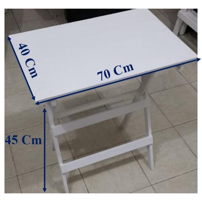 Meja Lipat Full Kayu solid 70x40 Tinggi 45
