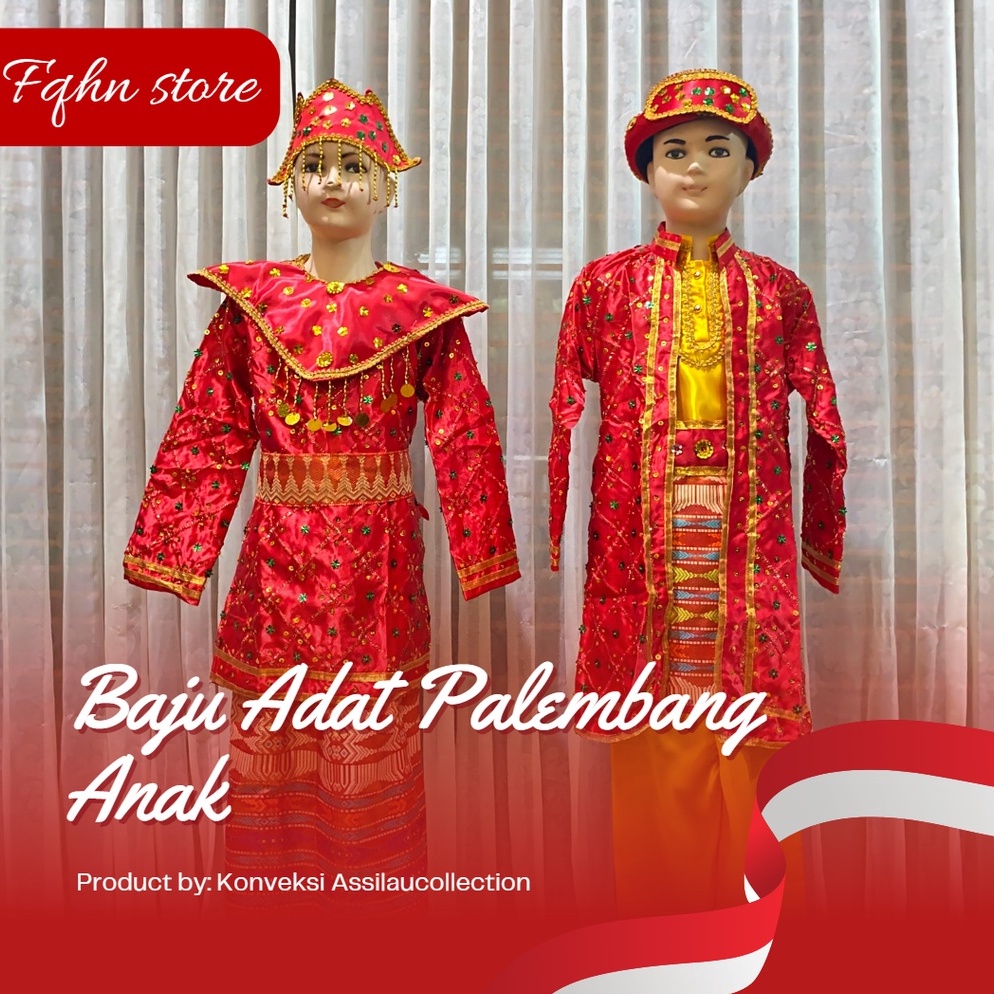 REKOMENDASI!. Baju adat Sumatera Selatan/Palembang anak-anak satuan (Laki/Cewe)