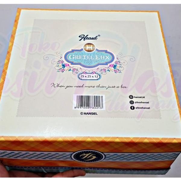 

Limited Gretel Lux 25X25X12 1S || Pp296 | |Dus Tart 252512 Gretel Lux Box Kotak Dos Kue Tutup Lubang Mika Love Biru Muda-Orange F23P