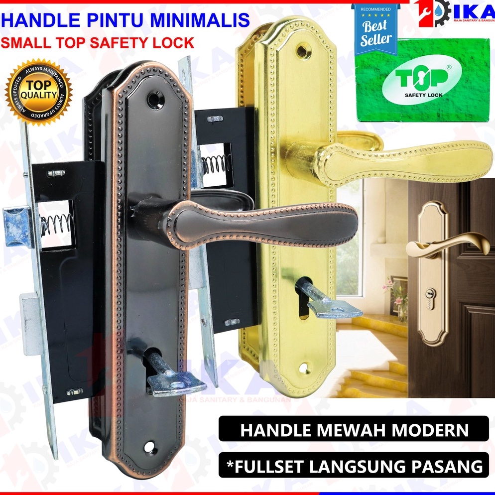 NEW STOCK. Kunci Pintu Rumah Kecil Kumplit 1 Set | 15cm | Gagang Handle Kunci Pintu Kamar Stainless 