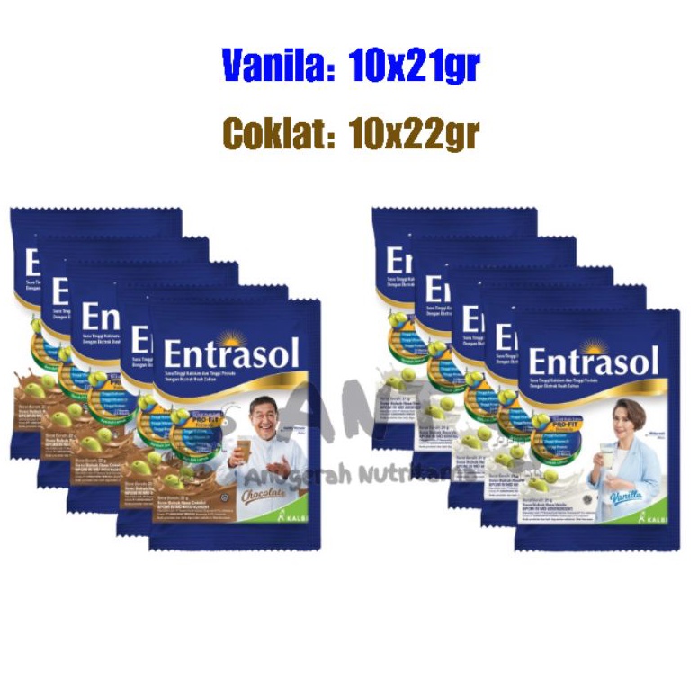 

Ready stok Entrasol Sachet 10s x 21gr (Kemasan Renceng) Vanila / Coklat 90
