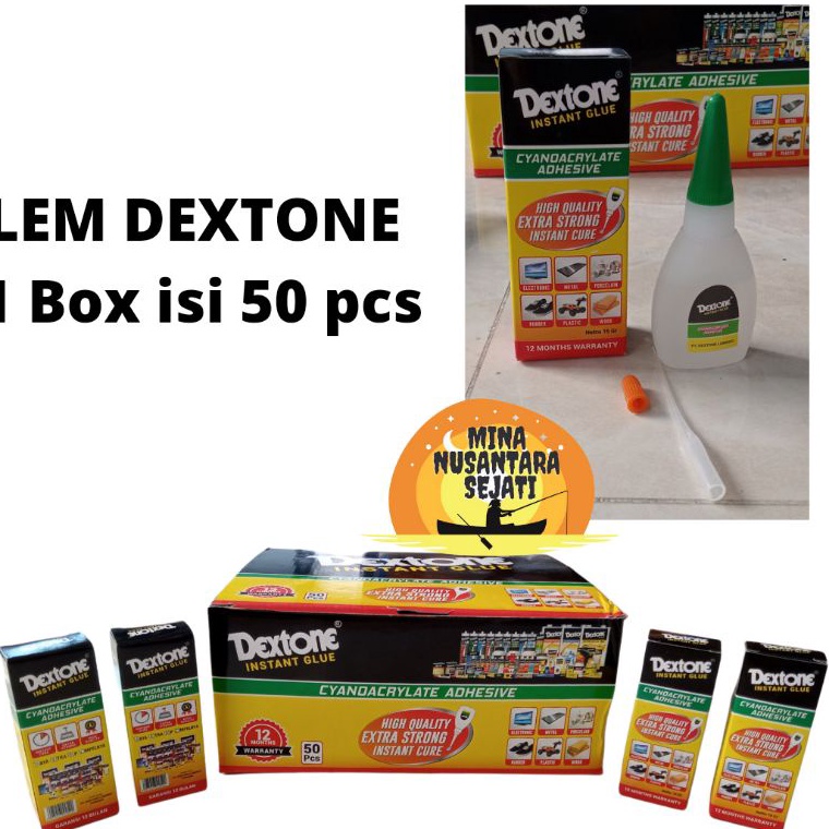 

Terkini LEM DEXTONE - 1 BOX ISI 50 PCS 8PF