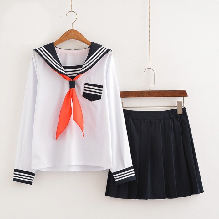 Sale SEIFUKU 5 / SERAGAM SEKOLAH JEPANG LENGAN PANJANG PUTIH + DASI /SERAGAM SEKOLAH/KEMEJA