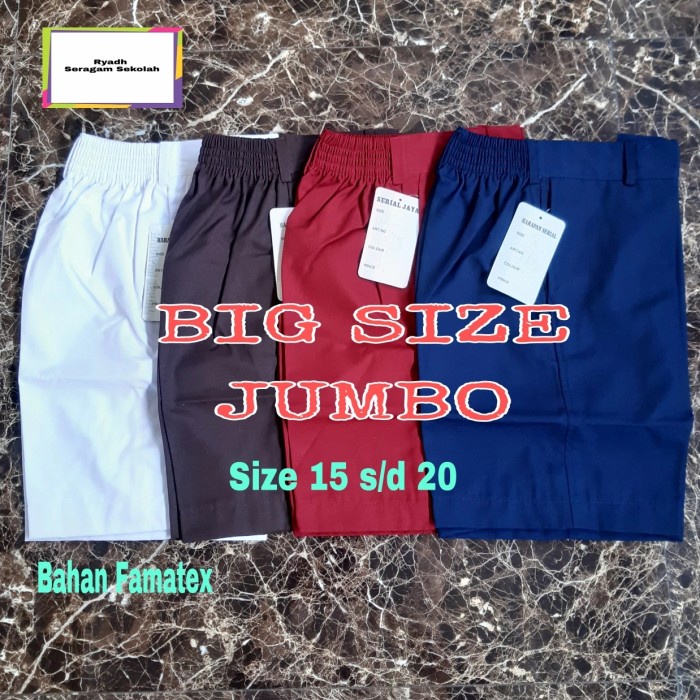 TERBARU Celana Sekolah SD/SMP JUMBO Karet Pendek Seragam Sekolah /SERAGAM SEKOLAH/KEMEJA