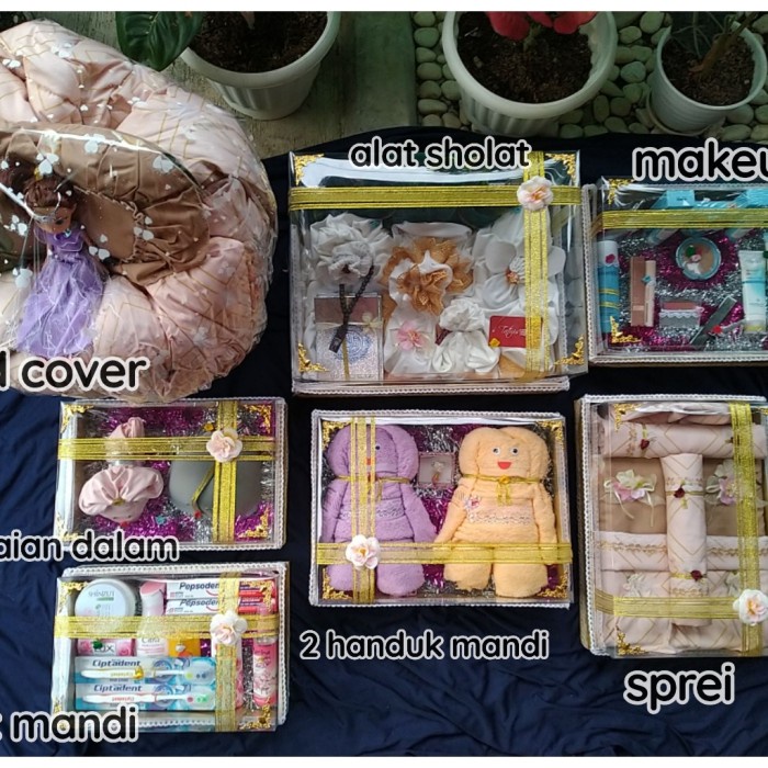 Best Seller Seserahan 7 Hantaran Alat Sholat Wardah Mandi Bra Selimut Sprei Mika