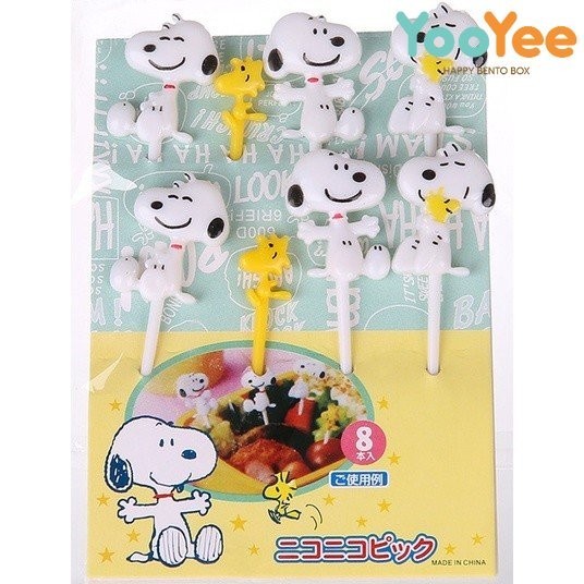 Terlaris Yooyee Food Pick Garpu Buah Tusuk Bento Snoopy Set