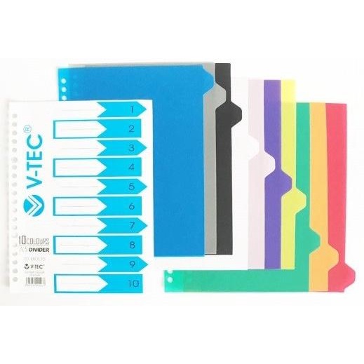 

Pembatas Binder / Divider V-TEC VT-A10 / A5 10 Colours