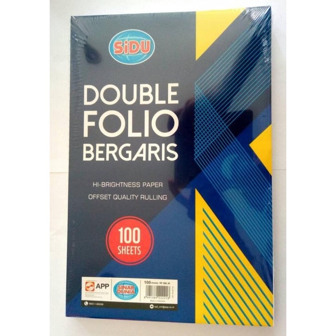 

Kertas Double Folio / Rolling Folio Sinar Dunia SIDU 100