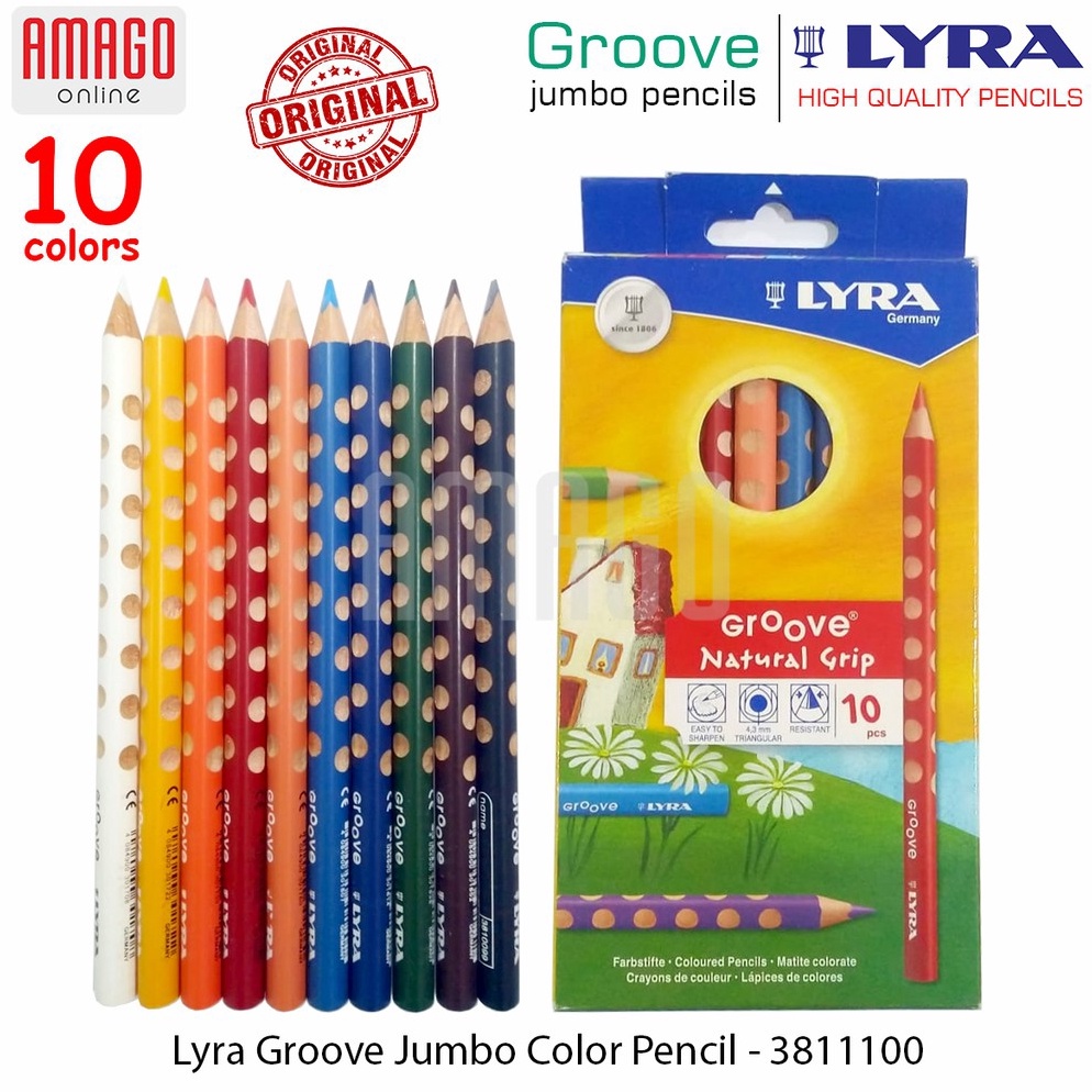 

Paling popular LYRA GROOVE - COLOR PENCIL - BOX 10 COLORS - NATURAL GRIP - 3811100 82