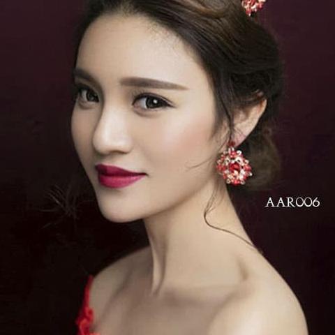 Anting Merah Pesta Bridal -Aksesoris Fashoin - Anting Wanita - AAR 006